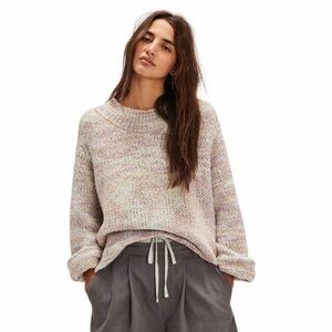 Free People Cotton Candy Pullover Sweater in Gardenia Blossom Combo